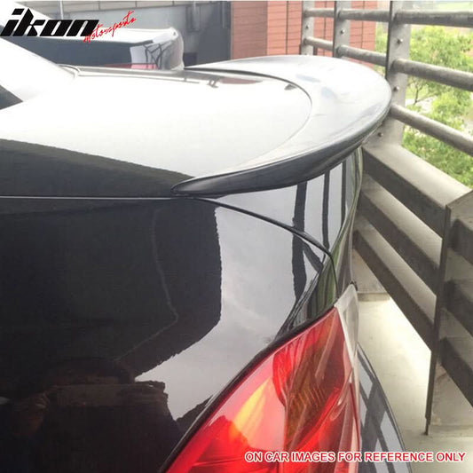 BMW E90 3 Series sedan ABS performance style trunk spoiler by K2 Industries, showcasing sleek aerodynamic design.