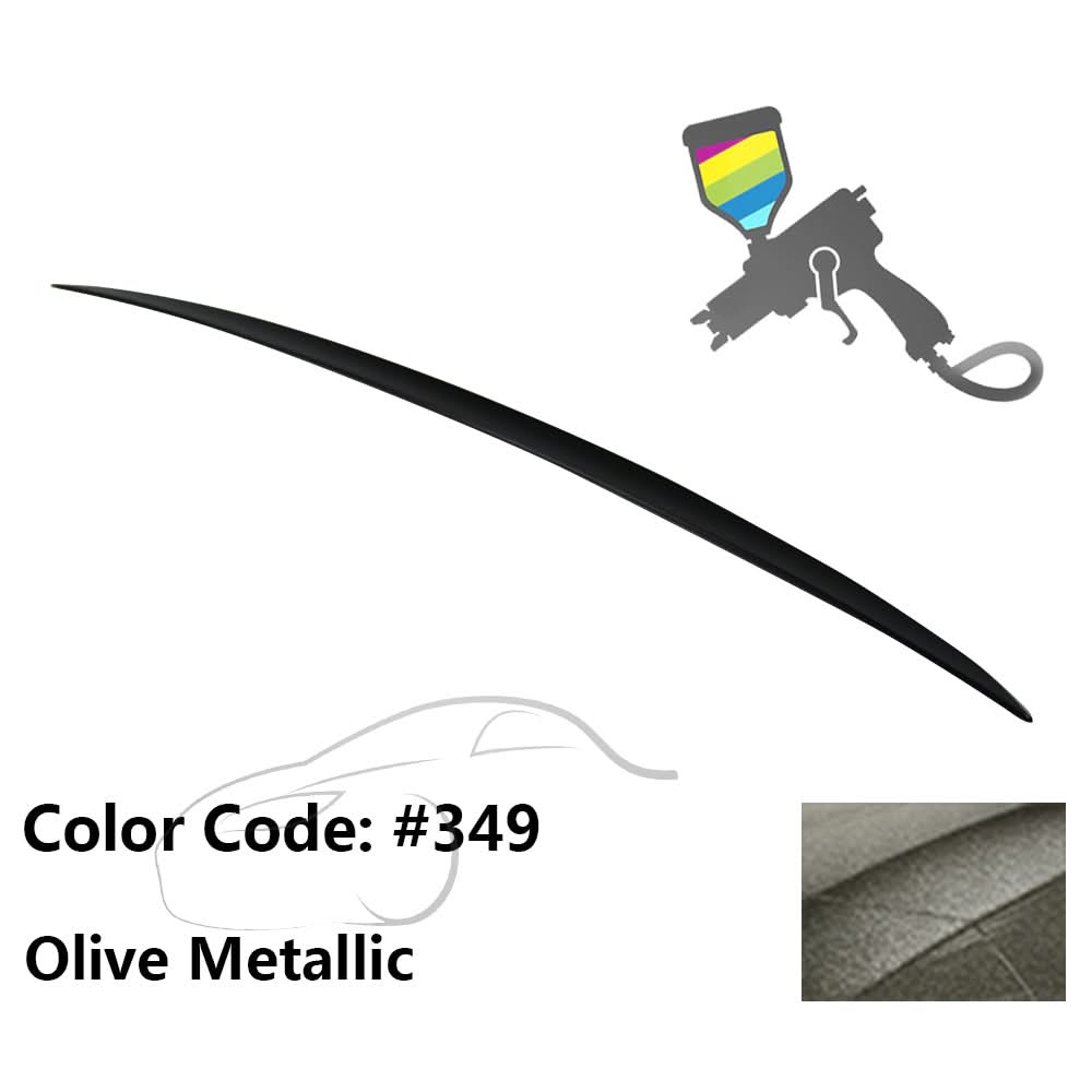BMW E60 5 Series sedan trunk spoiler in M3 style, ABS material, designed for 2004-2010 models by K2 Industries, shown from side angle.