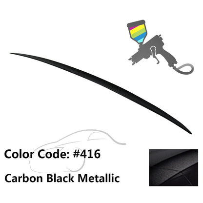 Black ABS trunk spoiler for BMW E60 5 Series Sedan M3 style by K2 Industries, designed for 2004-2010 models.