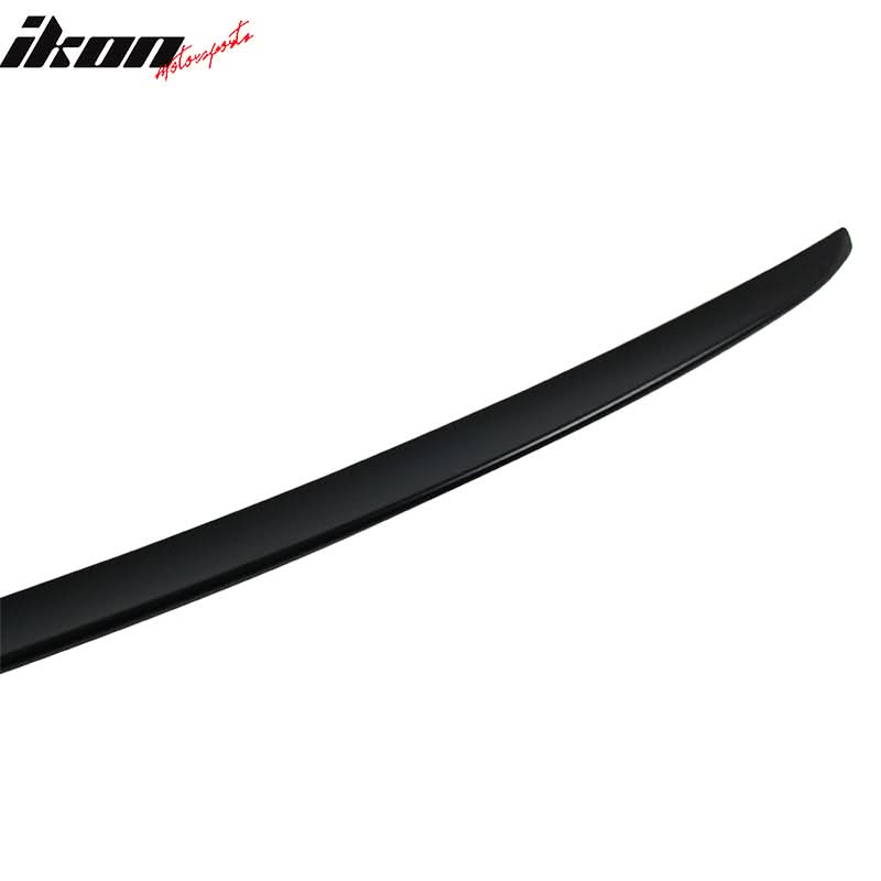 BMW E60 5 Series sedan trunk spoiler in M3 style by K2 Industries, made of ABS, shown on a dark vehicle.