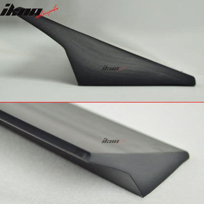 Unpainted black roof spoiler for BMW E60 2004-2010 VRS style by K2 Industries, designed for sleek aerodynamic enhancement.