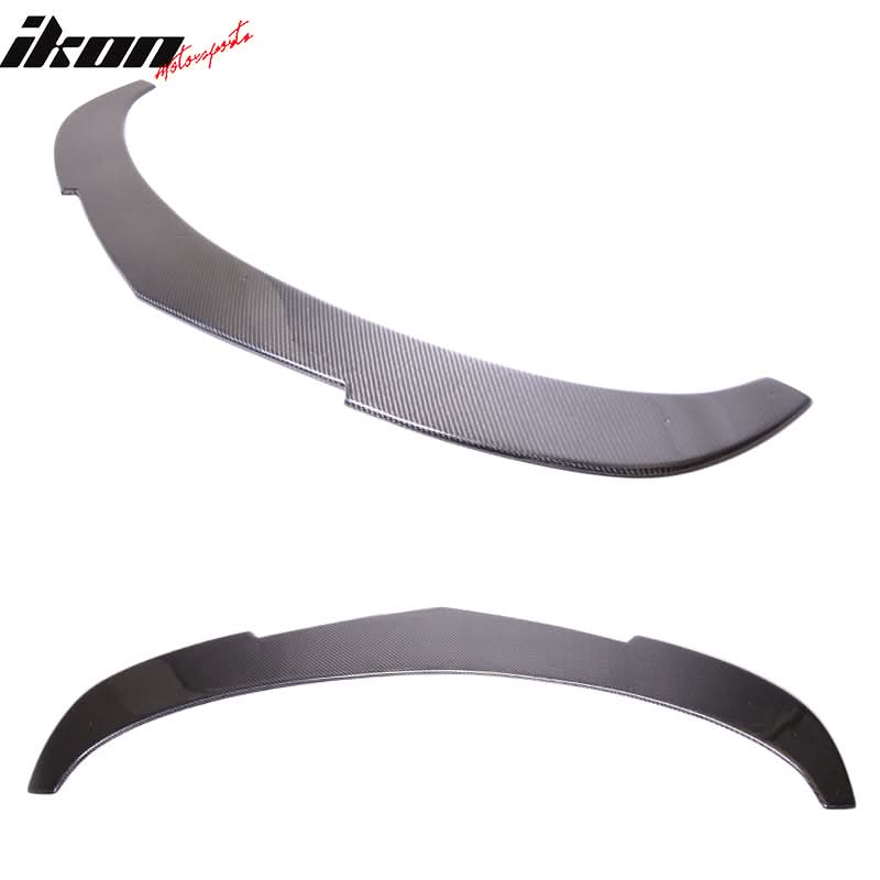 K2 Industries front bumper lip and splitter rod for BMW E90 E92 E93 2-door models, black carbon fiber finish.