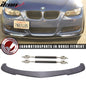 K2 Industries front bumper lip and splitter rod for BMW E90 E92 E93 2-door models, featuring carbon fiber finish and aerodynamic design.