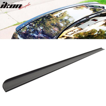 Black BMW E30 PV Style rear trunk spoiler by K2 Industries, designed for 1984-1986 E30 models, enhances sporty look.
