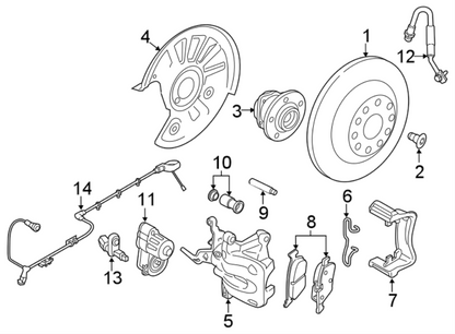 3QF615601A GENUINE OEM BRAKE ROTOR REAR AUDI VW 2018-2027