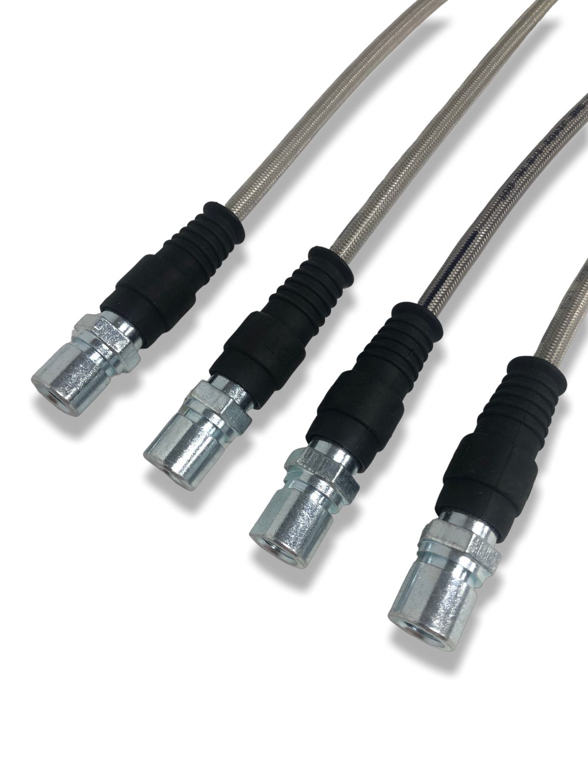Set of four PMB Performance stainless-steel brake lines for 1983-95 Porsche 928 with alloy calipers, durable direct-fit brake line set