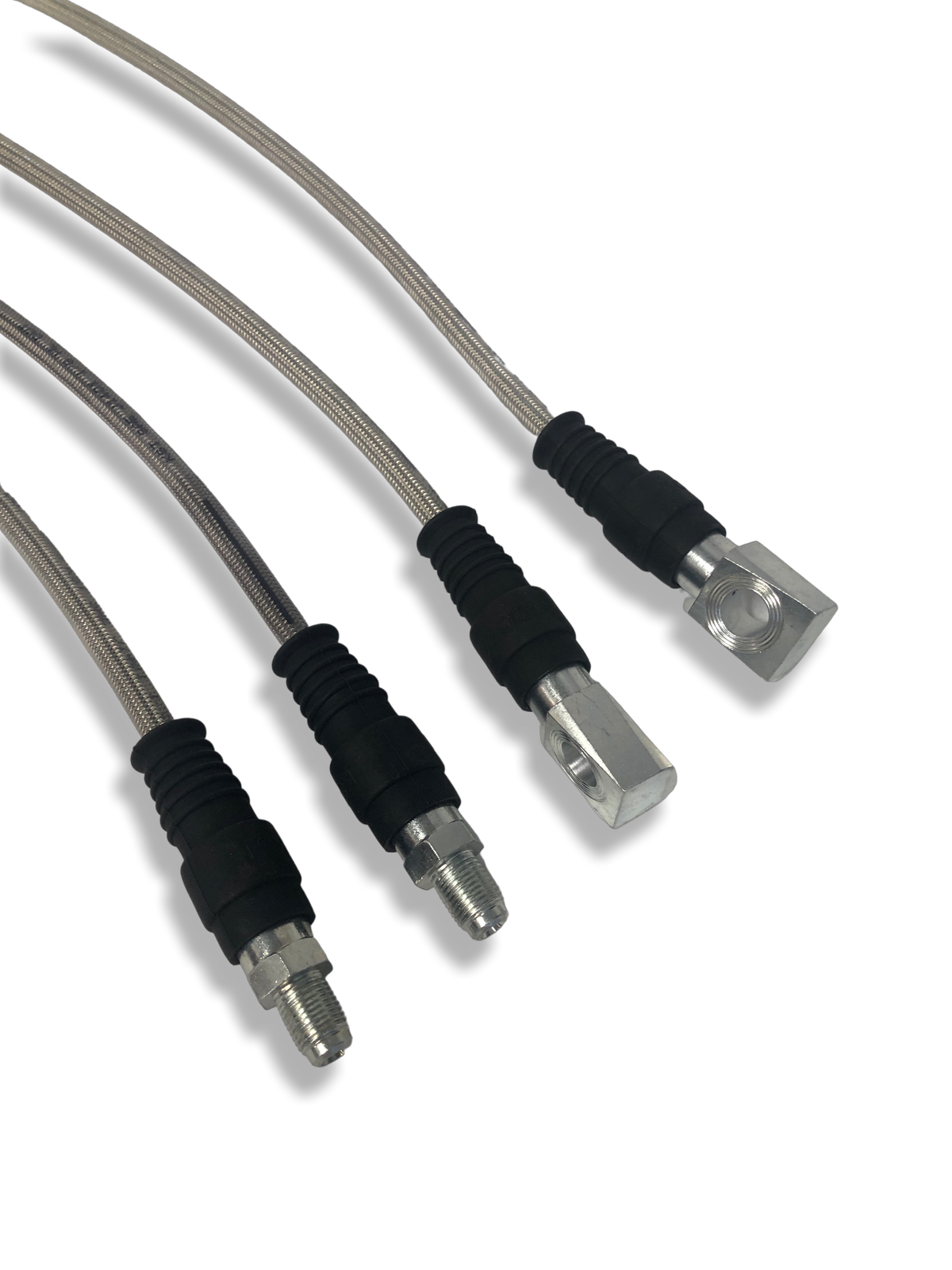 Set of four PMB Performance stainless-steel brake lines for 1983-95 Porsche 928 with alloy calipers, durable and direct-fit replacement.
