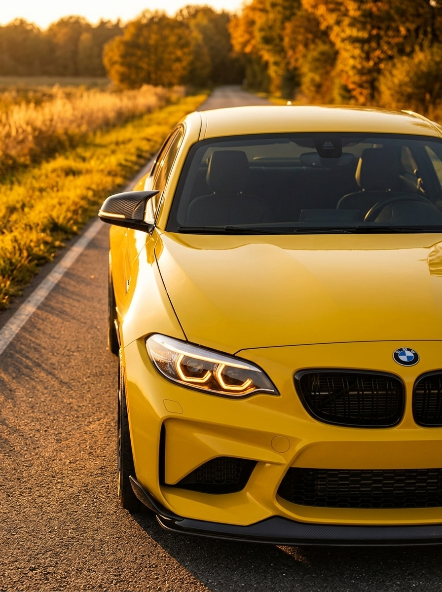 BMW 1 & 2 Series F20 F21 F22 F32 F87 M135i M140i carbon fiber side mirror covers by K2 Industries, featuring sleek, textured finish.