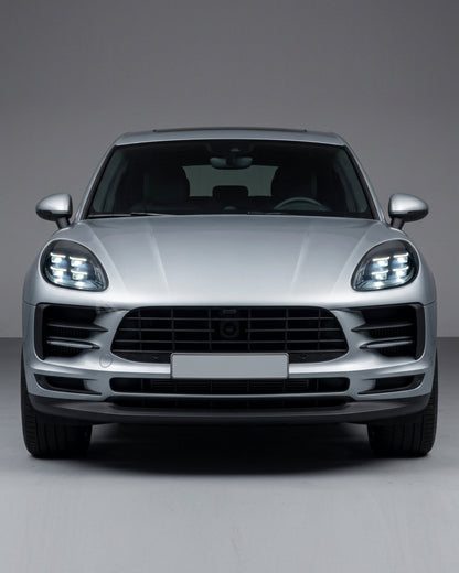 K2 Industries Porsche Macan 95B LED headlight assembly with daytime running lights, 2014-2020, upgrade to 95B.3 style.