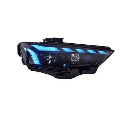 Audi A3 modern style LED headlights by K2 Industries, showcasing sleek design and bright illumination for 2017-2019 models.