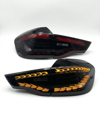 BMW X3 G01 and iX3 G08 LED GTS Dragon Scale Style Taillights by K2 Industries in red or black for 2019-2022 models.