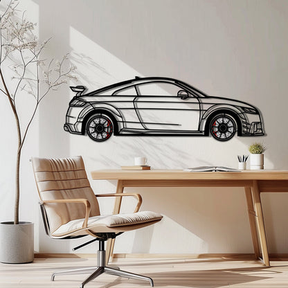Audi TT Metal Car Wall Art with Rotating Wheels - Iconic Sports Coupe Silhouette Decor - Interactive Automotive Wall Art- KAFMEKA099