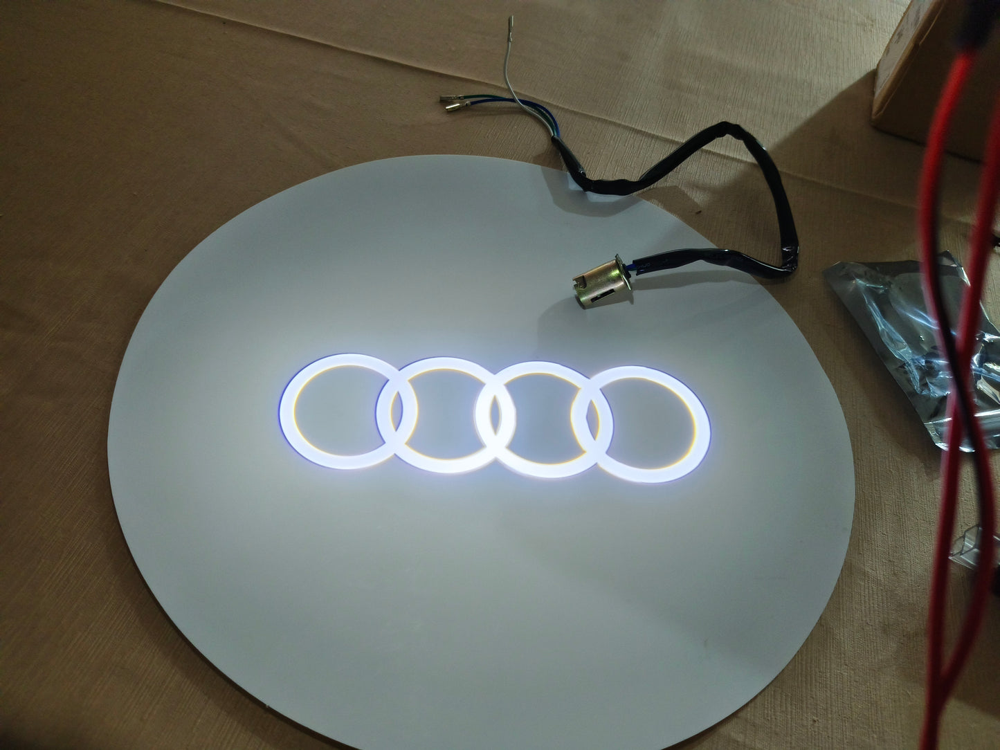 Quartz Ground Shadow Door Puddle Lamp Lighting for Audi Cars and SUVs