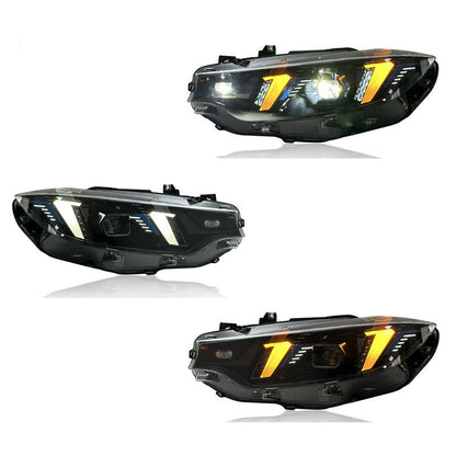 Vekto LED Headlights Assembly for BMW 4 Series F32/F82 with Snake Eye Style upgrade, dual color DRL, plug and play installation