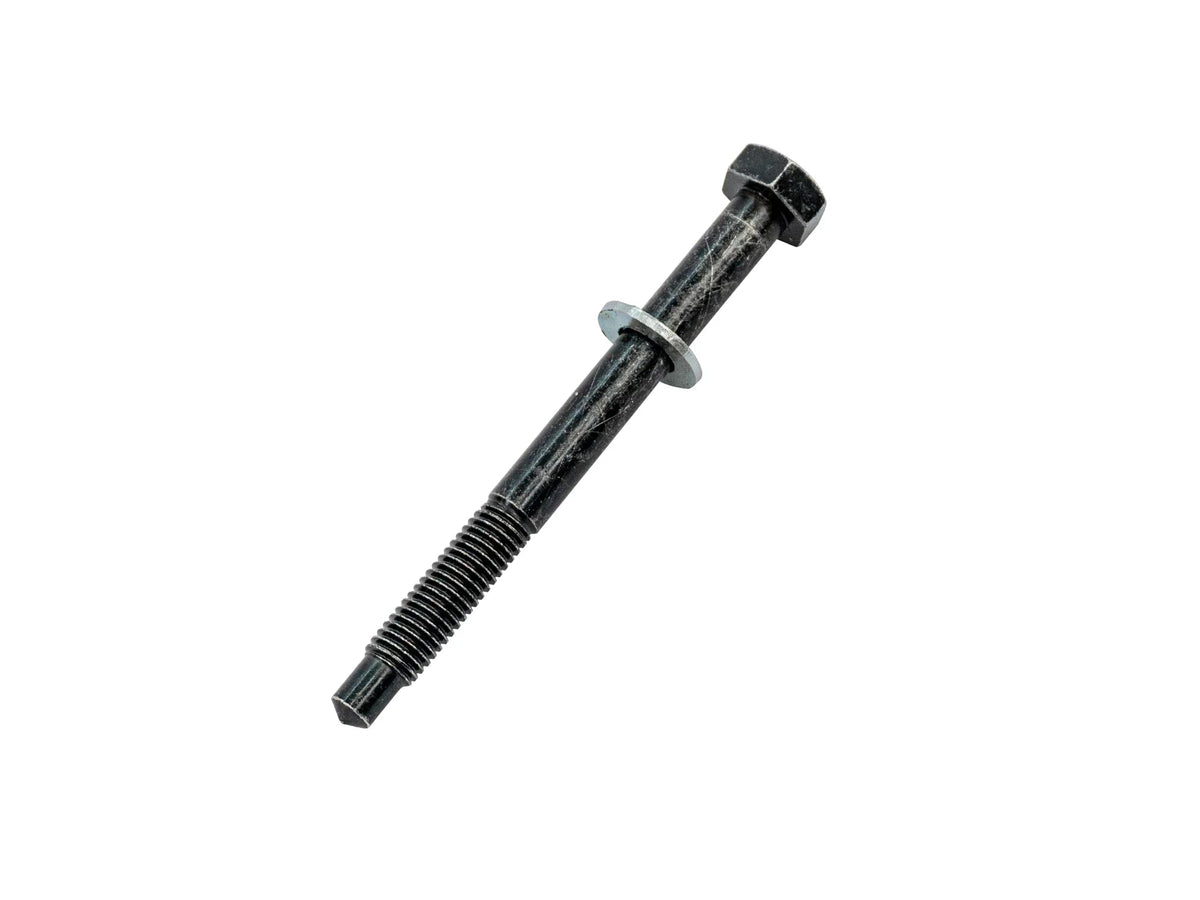 GoWesty alternator pivot bolt for GW HD alternator bracket, showing the metal bolt and mounting hardware on a vehicle part.