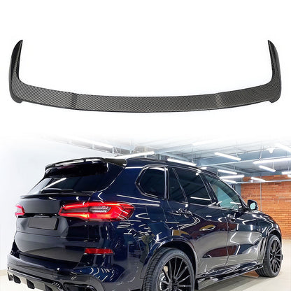 BMW G05 X5 rear roof spoiler lip wing by K2 Industries, made of ABS, designed for 2019-2022 models, enhances sporty look.