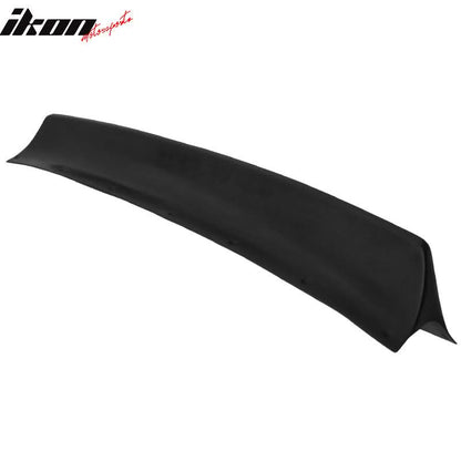 Unpainted black BMW E30 RB Style rear spoiler wing for 1984-1992 models, made by K2 Industries, shown from side angle.