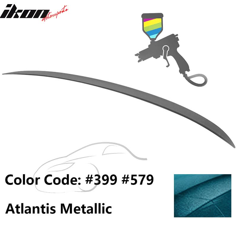 K2 Industries BMW E90 3-Series M3 style painted trunk spoiler wing for 2006-2011 BMW E90, shown with a clean, aerodynamic design