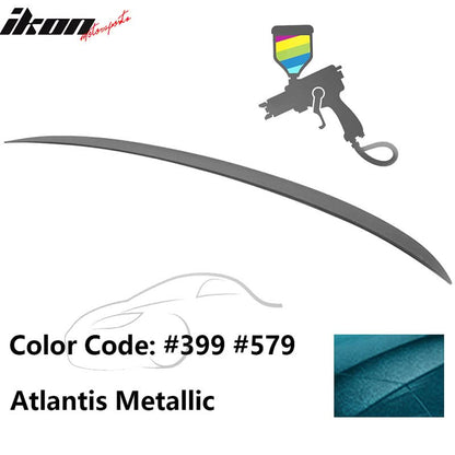 K2 Industries BMW E90 3-Series M3 style painted trunk spoiler wing for 2006-2011 BMW E90, shown with a clean, aerodynamic design