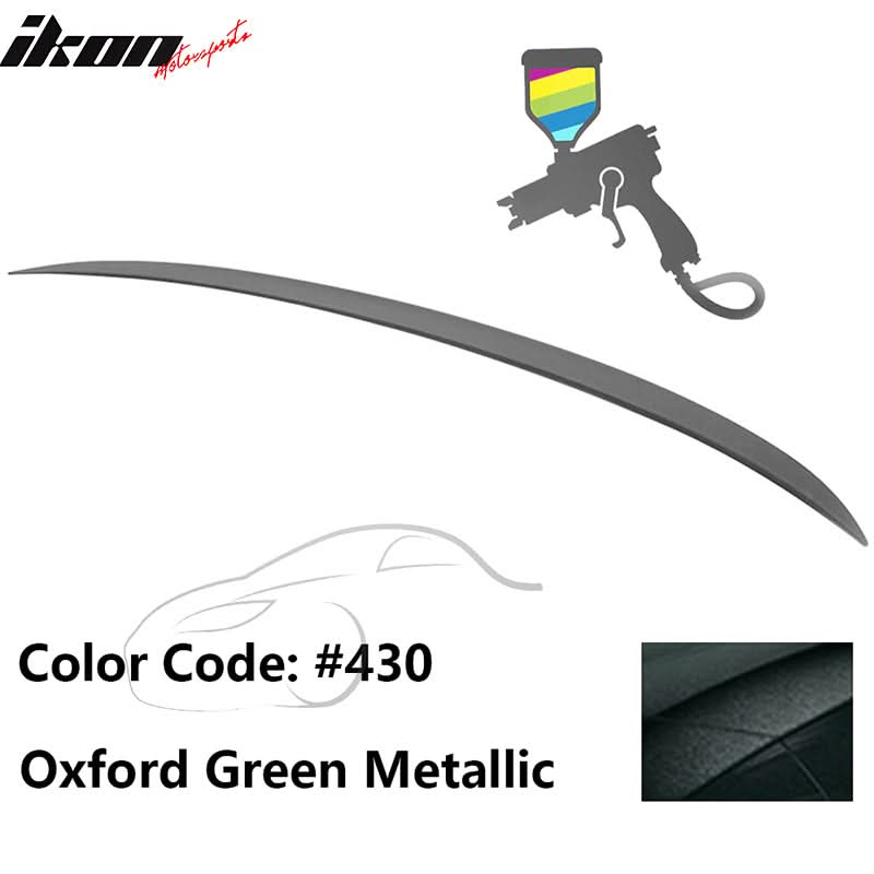 Black painted trunk spoiler wing for BMW E90 3-Series M3 style, designed for 2006-2011 models by K2 Industries.