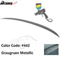 BMW E90 3-Series M3 style painted trunk spoiler wing for 2006-2011 models, by K2 Industries, shown on vehicle with rear view.