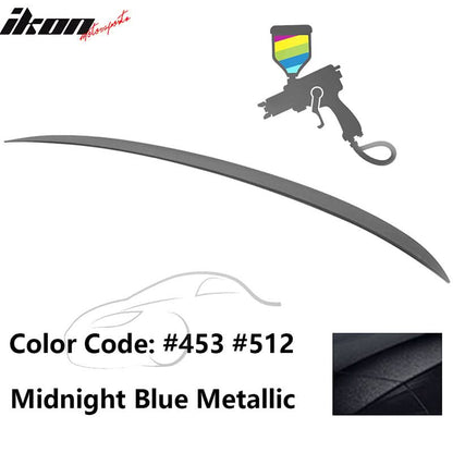 BMW E90 3-Series M3 style painted trunk spoiler wing for 2006-2011 models, by K2 Industries, shown on the vehicle's rear.