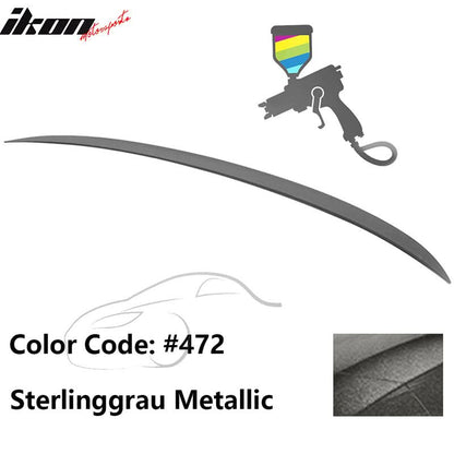Black painted trunk spoiler wing for BMW E90 3-Series M3 style, fits 2006-2011 models, by K2 Industries, shown on car.