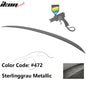 Black painted trunk spoiler wing for BMW E90 3-Series M3 style, fits 2006-2011 models, by K2 Industries, shown on car.