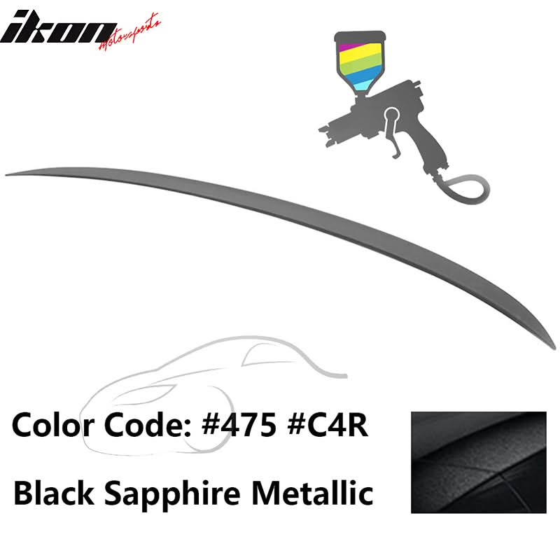 BMW E90 3-Series M3 style painted trunk spoiler wing for 2006-2011 models by K2 Industries, shown on a vehicle with a clean background.