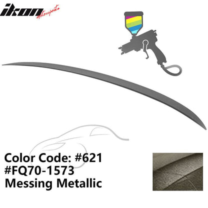 BMW E90 3-Series M3 style painted trunk spoiler wing, compatible with 2006-2011 models, by K2 Industries, shown on vehicle.