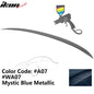 Black painted trunk spoiler wing for 2006-2011 BMW E90 3-Series M3 style by K2 Industries, showing side view on car.