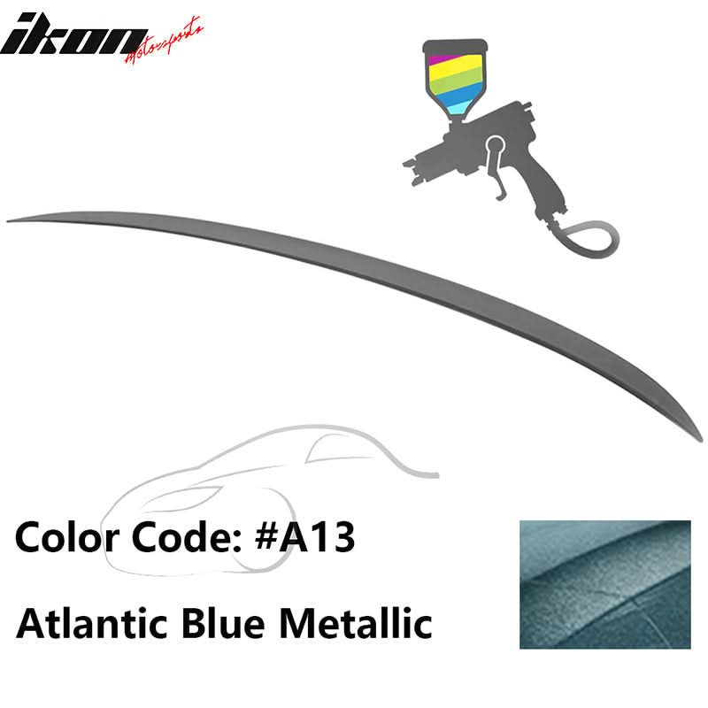Black painted trunk spoiler wing for BMW E90 3-Series M3 style, designed for 2006-2011 models by K2 Industries.