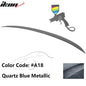 BMW E90 3-Series M3 Style painted trunk spoiler wing for 2006-2011 models, made by K2 Industries, shown on car with rear view.