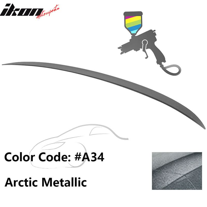 BMW E90 3-Series M3 style painted trunk spoiler wing for 2006-2011 models, designed by K2 Industries, shown on vehicle.