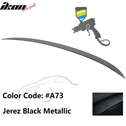 BMW E90 3-Series M3 style painted trunk spoiler wing by K2 Industries for 2006-2011 models, shown on a car trunk.