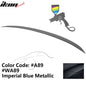 K2 Industries painted trunk spoiler wing for BMW E90 3-Series M3 style, 2006-2011, showing side view and rear profile.