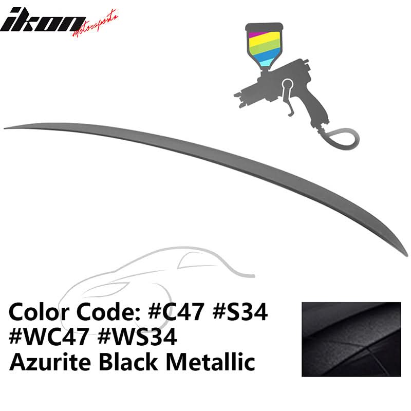 BMW E90 3-Series M3 style painted trunk spoiler wing for 2006-2011 models, by K2 Industries, shown on car trunk.