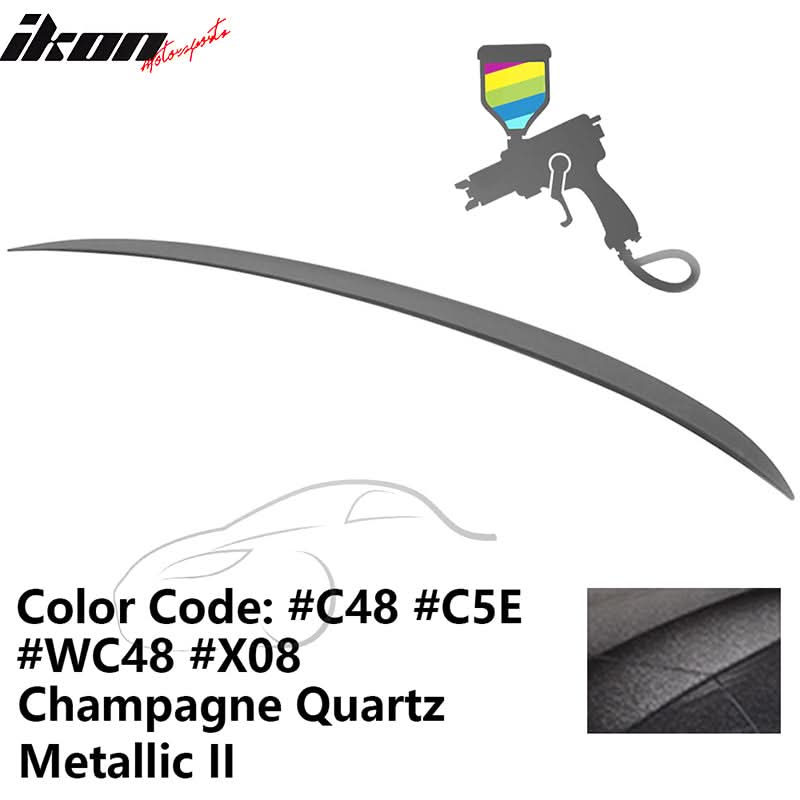 BMW E90 3-Series M3 style painted trunk spoiler wing for 2006-2011 models, designed by K2 Industries, shown on car trunk.