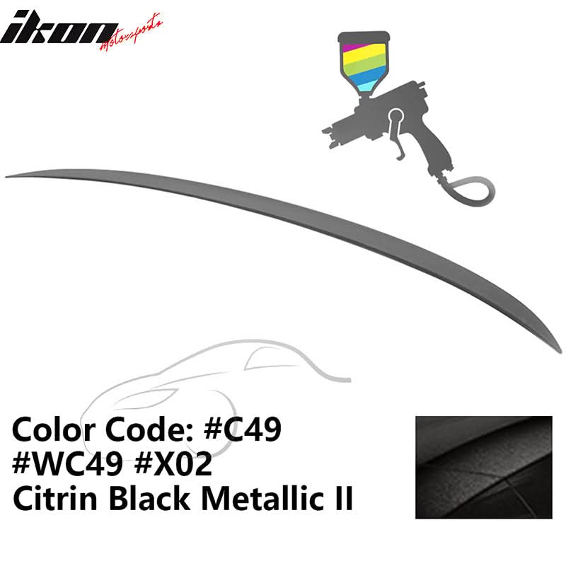 BMW E90 3-Series M3 style painted trunk spoiler wing for 2006-2011 models, by K2 Industries, shown on vehicle trunk lid.