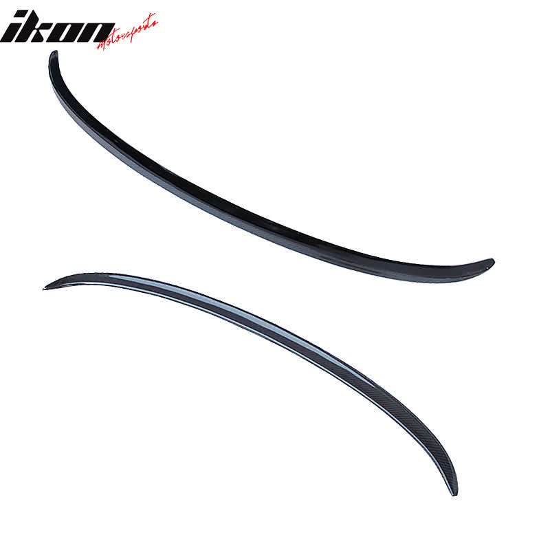 BMW E90 3-Series M3 Style painted trunk spoiler wing by K2 Industries, showcasing sleek aerodynamic design on a black vehicle.