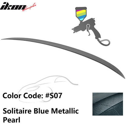 BMW E90 3-Series M3 style painted trunk spoiler wing for 2006-2011 models, designed by K2 Industries, shown with a sleek finish.