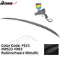 BMW E90 3-Series M3 style painted trunk spoiler wing for 2006-2011 models, by K2 Industries, shown on car with spoiler installed.