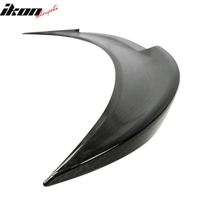 BMW E90 M4 trunk spoiler by K2 Industries in carbon fiber print, designed for 2006-2011 BMW E90 models with sleek aerodynamic style.
