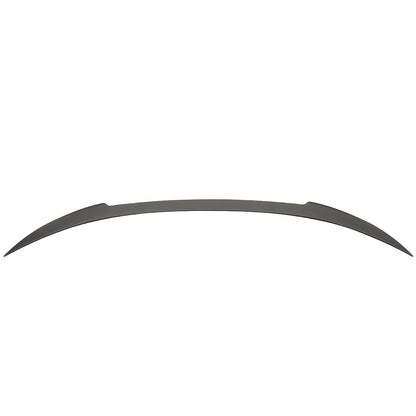 Matte black ABS rear spoiler wing for BMW F12 6 Series Convertible, designed by K2 Industries, enhances sporty appearance.