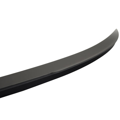 Matte black ABS rear spoiler wing for BMW F12 6 Series convertible, designed by K2 Industries, shown on a 2012-2018 model.
