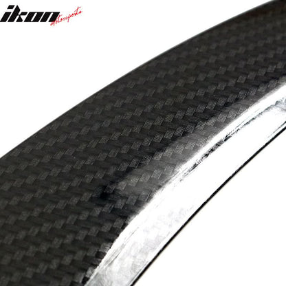 BMW F26 X4 trunk spoiler with carbon fiber print by K2 Industries, showing a sleek, aerodynamic design on the vehicle's rear.