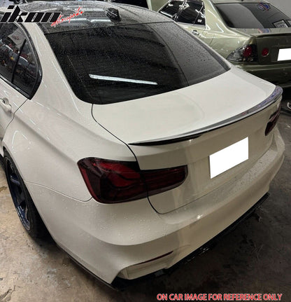 BMW F30 F80 M3 trunk spoiler in carbon fiber print, designed for 2012-2019 models, by K2 Industries.