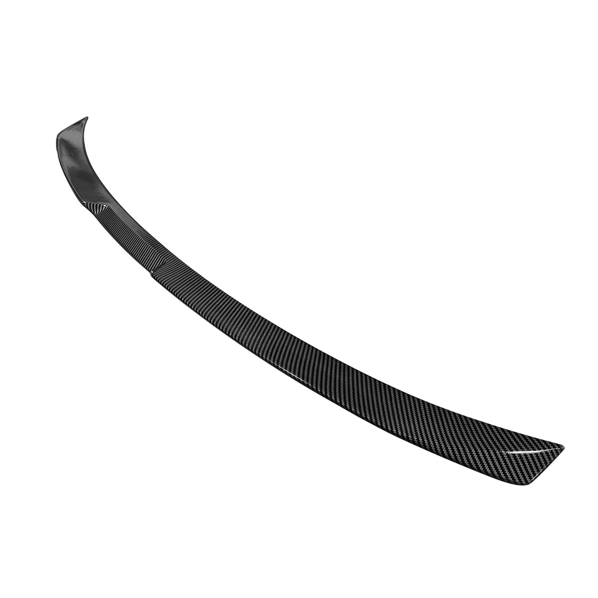 BMW G60 5-Series i5 M5 V Style trunk spoiler in carbon fiber print on ABS, designed for BMW G60 5-Series models.