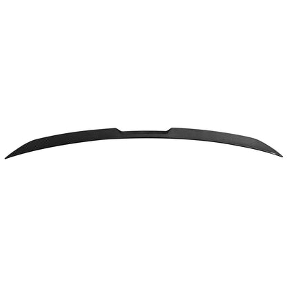 BMW G60 5-Series i5 M5 V Style trunk spoiler in carbon fiber print, made of ABS, designed for BMW G60 2024-2025 models.