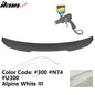 BMW G22 430i G82 M4 PSM trunk spoiler by K2 Industries, made of ABS, shown on a sleek car with a sporty design.